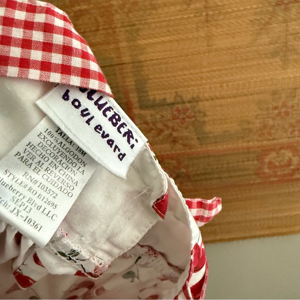 Vintage Cherry Print & Gingham Cotton Summer Dress - Picture 6 of 6